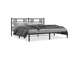 Bed Frame, Bed Frames Vidaxl Preto Aço (193 X 203 Cm)