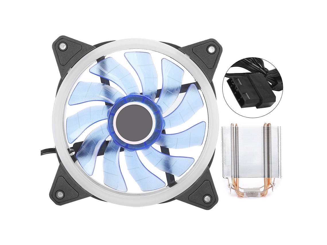 Resfriador De Cpu Com Ventilador Ultra-silencioso, Radiador Com 6 Tubos De Latão Para Desktop 775amd1155 1366 Aurora Blue