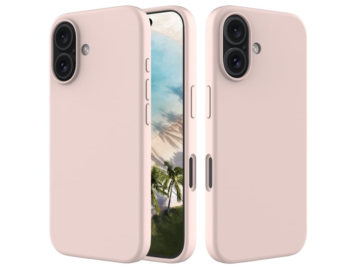 Lurelia Capa Protetora Para Iphone 16, Em Silicone E Pc, Interior Em Microfibra, Recortes Precisos, Cor Rosa E Anti-riscos