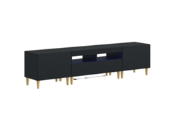 Vidaxl Armário De Tv Led De 5 Peças Preto Derivados De Madeira