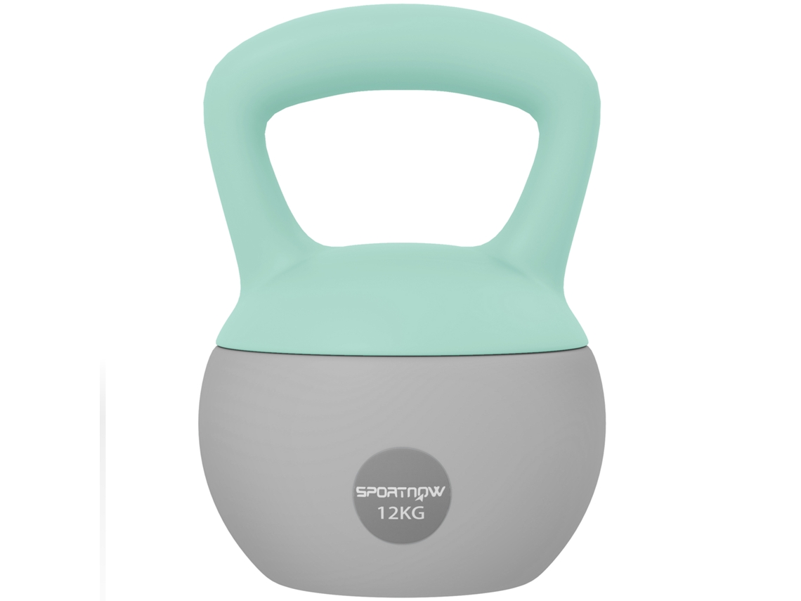 Kettlebell de 12kg, peso russo preenchido de areia metálica, alça antiderrapante, Ø21x30cm cinzento BTFORUS