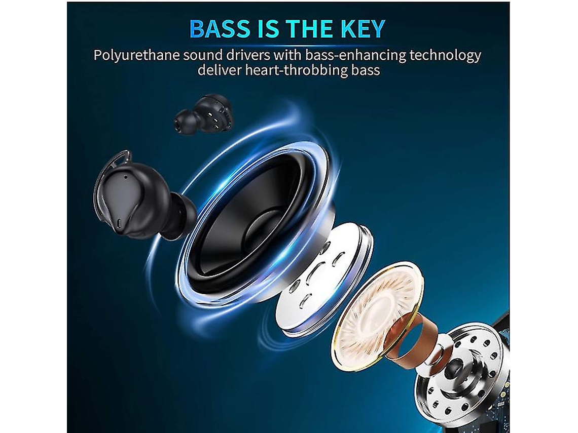 Auriculares In Ear YIZHOOD True Wireless Bluetooth com Cancelamento de ruído Preto