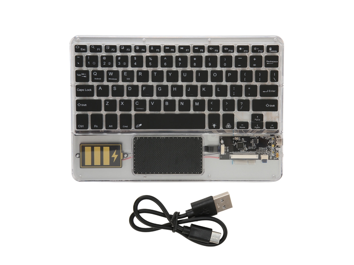 Aetheria teclado Sem Fio Bluetooth Multifuncional Acrílico para Windows Android Ios Preto