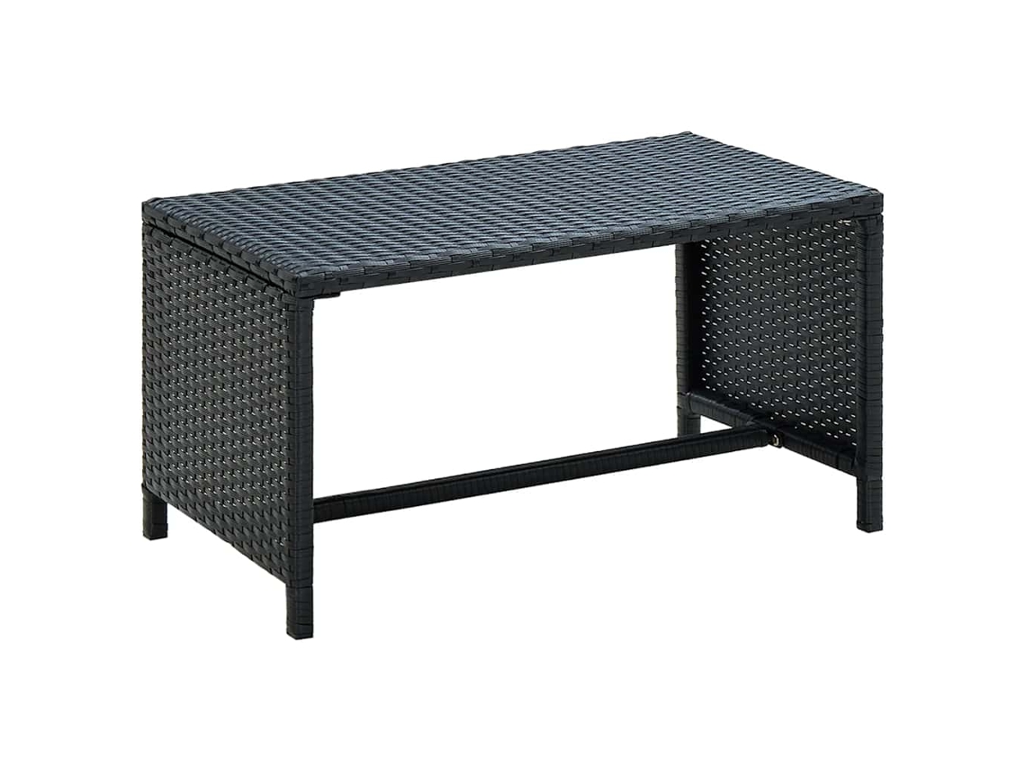 Vidaxl Mesa De Centro 70x40x38 Cm Vime Pe Preto