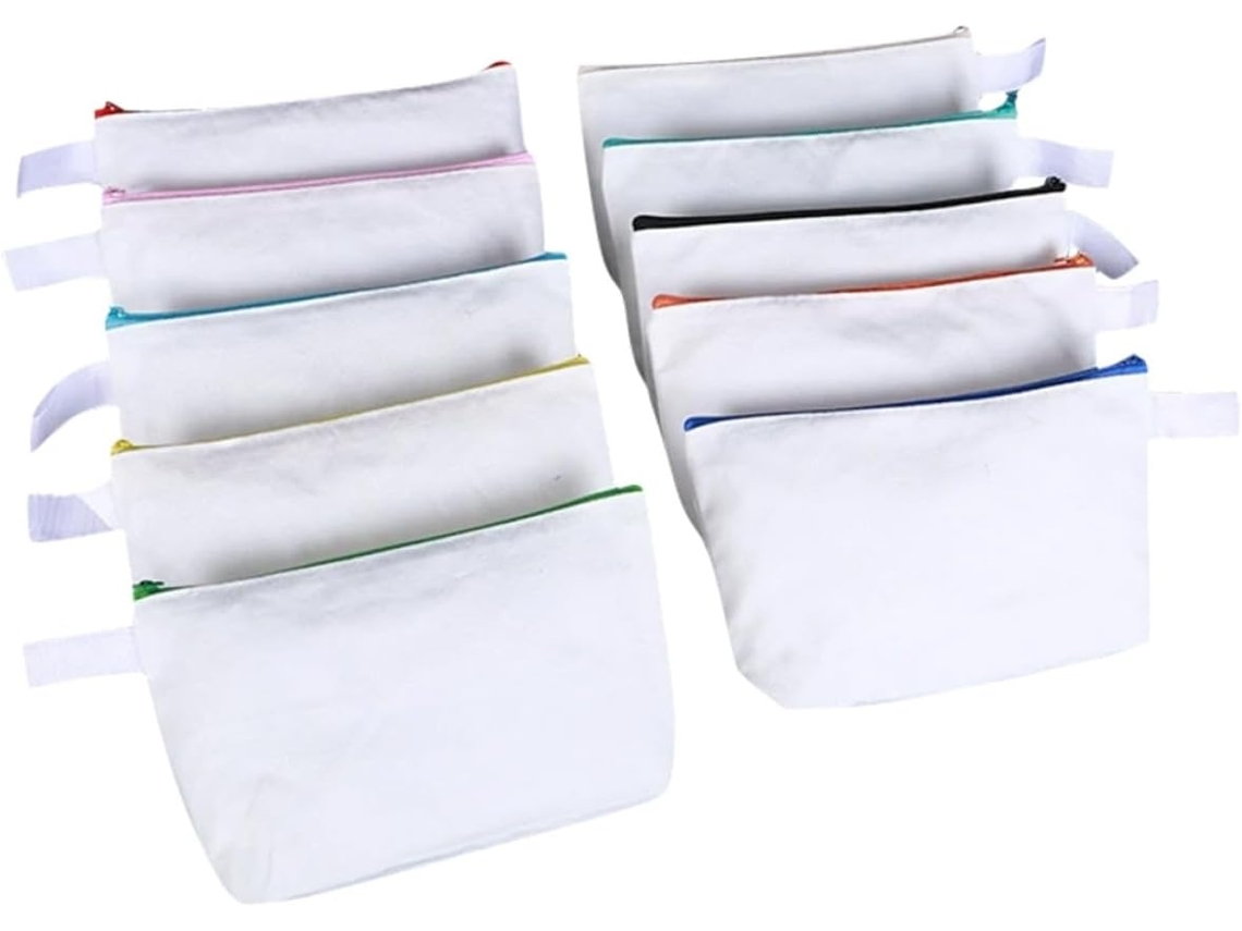 10 Caneta, com Zíper, Conjunto de 10 Nécessaires Coloridas de Lona com Zíper CHABERLU