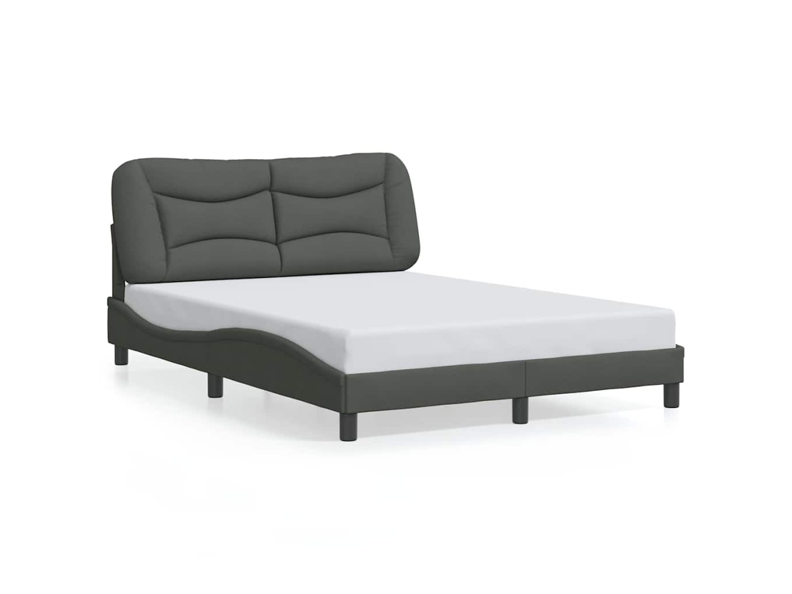 Estrutura de Cama com Sem Colchão 120x200cm Tecido Cinzento escuro MAISON EXCLUSIVE
