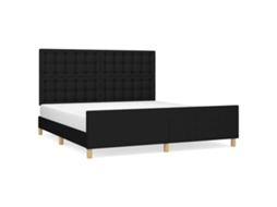 Bed Frame With Headboard, Bed Frames With Headboards Vidaxl Preto Tecido (180 X 200 Cm)