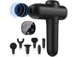 Pistola De Massagem Muscular, 30 Velocidades, 6 Cabeças De Massagem, Tela Sensível Ao Toque Lcd, Preto Profundo SUNNY SPACES