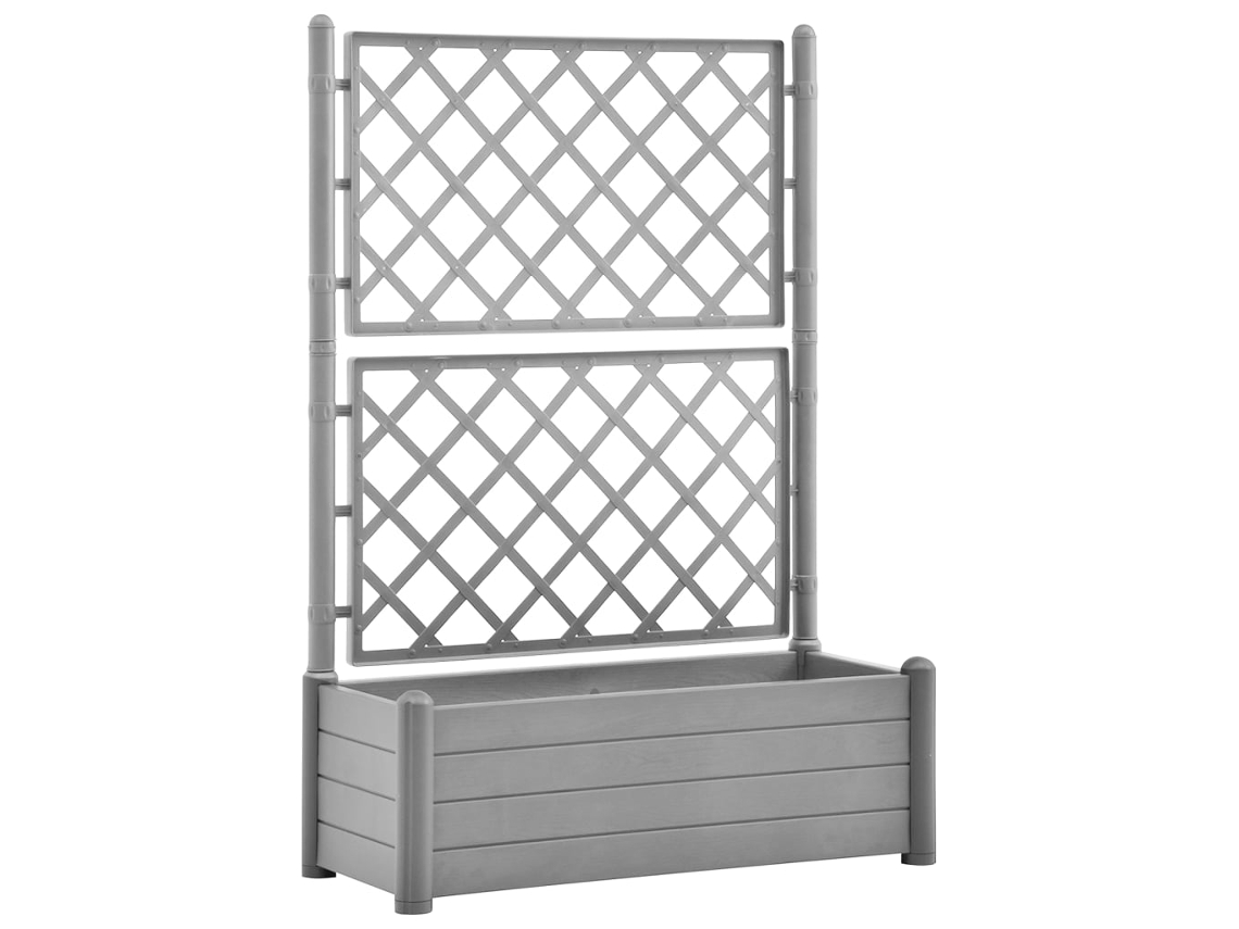 Garden Planter, Garden Planters Vidaxl Cinzeto Plástico (100 X 43 X 142 Cm)