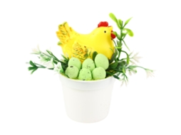 Decoração De Páscoa Com Planta Em Vaso Da Laxiscreed, Ovos E Galinhas Decorativas Para Casa E Loja