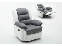 Sillón relax ''Buckingham'' - Blanco / Gris claro