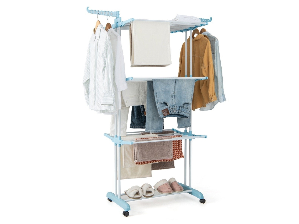 Tipo de Produto: Varal de Roupas Dobrável 4 Níveis com Rodas NORTHIX