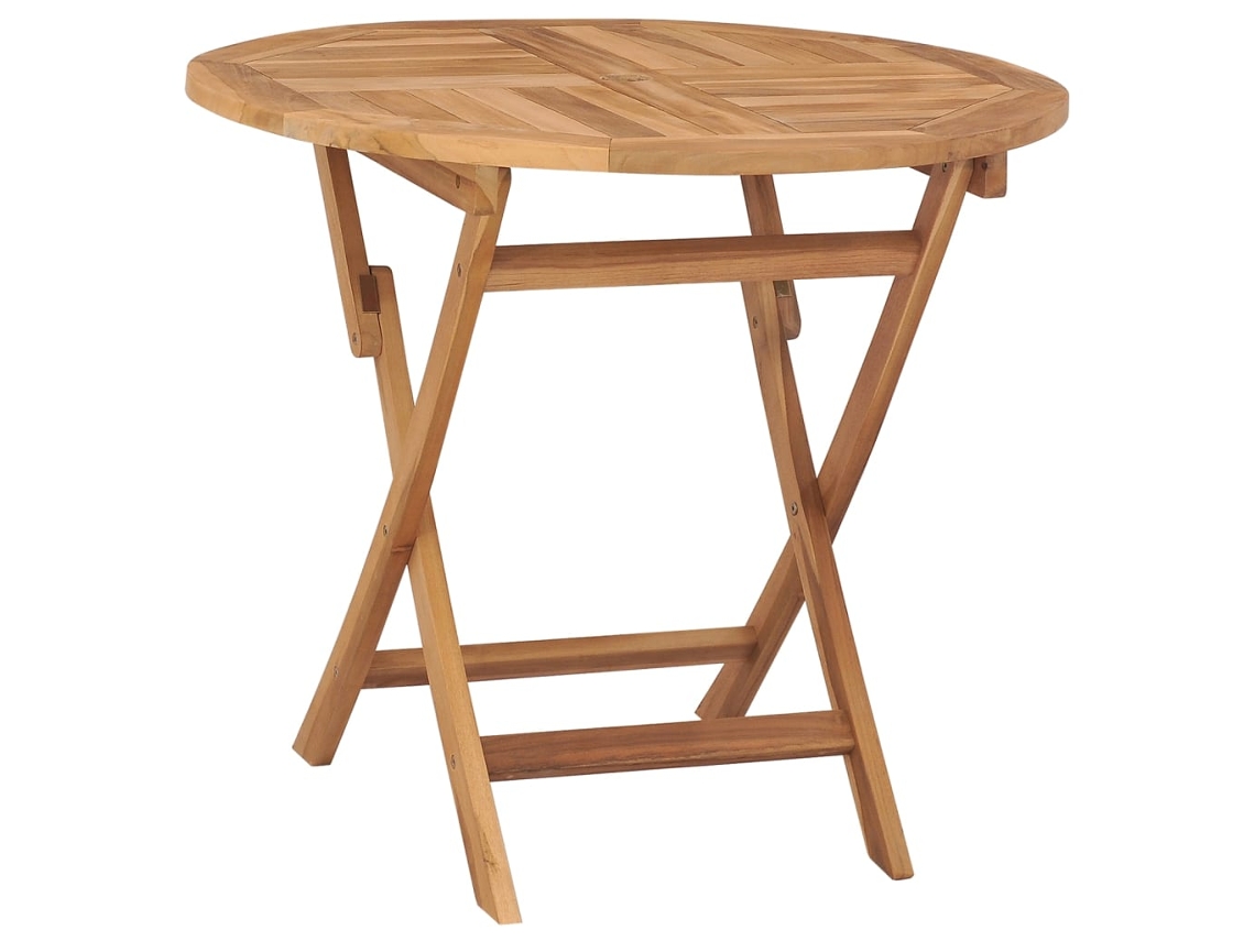 Mesa de Jardim Dobrável 85X76 Cm Madeira Teca Maciça PANGSHIYUAN