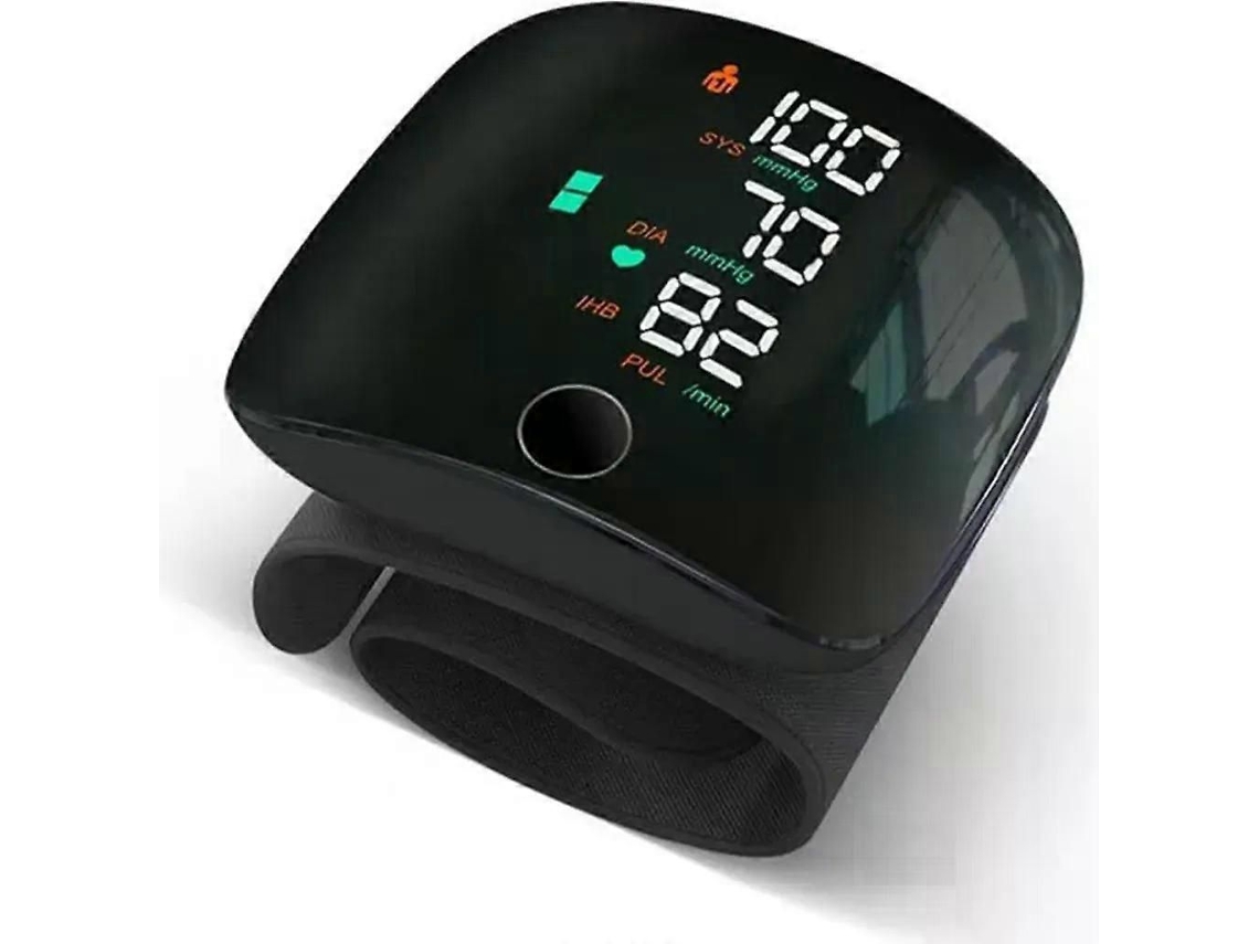 Monitor De Pressão Arterial De Pulso, Medição Precisa, Visor Led Colorido, Armazenamento De Dados, Leve E Portátil.