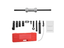 Kit de Extrator Amassados 13 em 1, para Reparação Carrocerias Carros e Caminhões, com Estojo Transporte, Vareta Extensão Punho Antiderrapante