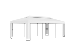Vidaxl Gazebo Com Telhado Duplo 3x6 M Branco