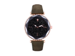 Reloj De Cuarzo Unisex Con Dial Redondo Elegante Casual De Color Verde Ejército