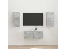 Vidaxl Conjunto De Móvel De Tv 2 Pcs Cinzento Madeira Processada