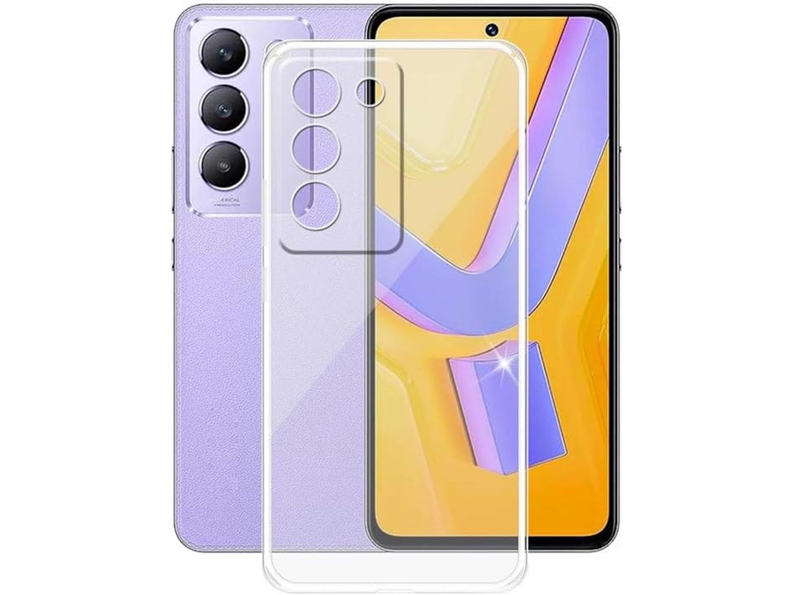 Capa Para Vivo V40 Se / Y100 / Y200e (5g) Capa De Gel Tpu De Silicone Transparente Gtrpesp Protetor De Tela De Vidro Temperado Movilearvayotoy