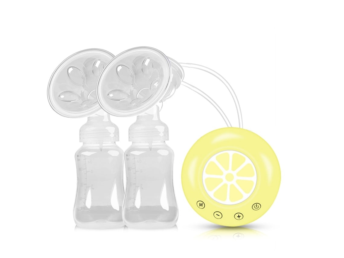 Bomba tira-leite elétrica dupla BRILVIBERA com USB, livre de BPA, almofada de silicone potente, amarela