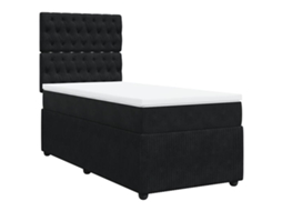 Cama com Molas/colchão 90x200 Cm Veludo Preto MAISON EXCLUSIVE