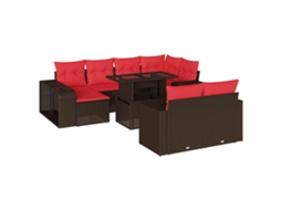 Conjunto de Sofá de Jardim, 11 Peças, Almofadas, Rattan Preto MAISON EXCLUSIVE