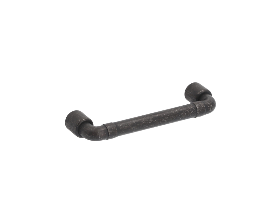 Puxador para Móveis HARDWAREXCHANGE em Zamac com 96mm de distância central, ferro preto vintage, conjunto de 25
