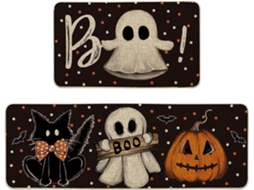 Tapete de Banho Gótico de Halloween Macio e Antiderrapante | Estampa para Chuveiro e Sala de Estar