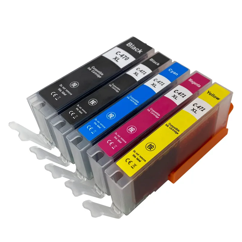 1set pgi470 Cli471 Pgi 470 Cli 471 Ink Cartridge For Canon 470xl 471xl Pixma Mg5740 Mg6840 Mg7740 Ts5040 Ts6040 Ts8040 Ts9040 MDUG (5pc)