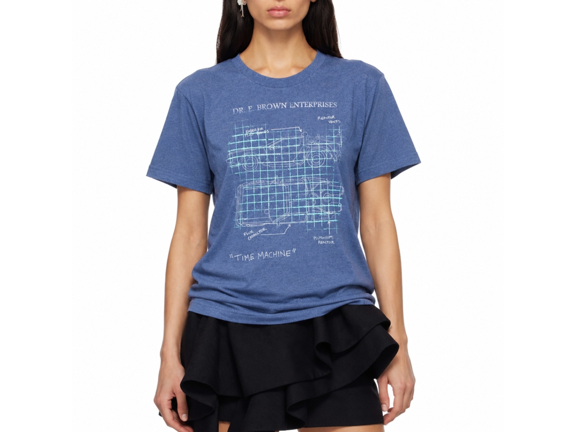 Rockinstone Back To The Future Movie Car Schematic Heather Royal Adult T-shirt Size:xxl