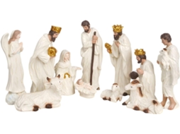 Estátua De Presépio Em Resina Para Decoração De Mesa De Natal |