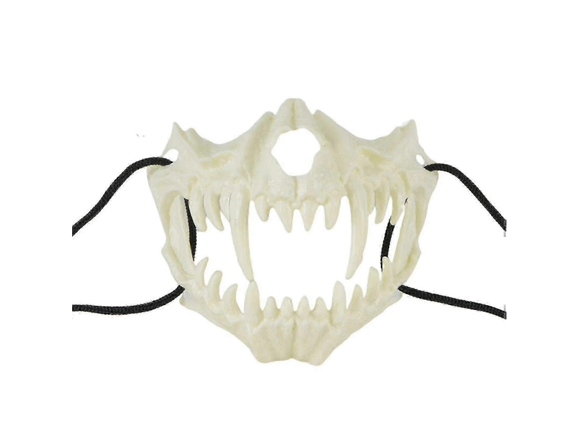 Meia Máscara Com Presas, Design De Osso De Animal Para Cosplay De Festa De Halloween Olysi Shop (10 Peças)