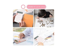 Calculadora De Bolso Básica , Mini Calculadora De Mesa De 12 Dígitos Para Escritório E Estudantes (branca) Everley891 (pacote Com 2)