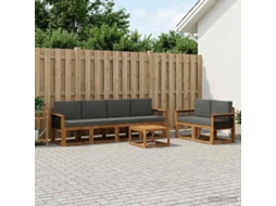 Vidaxl Conjunto De Sofás Para Exterior 6 Unid. Natural E Antracite
