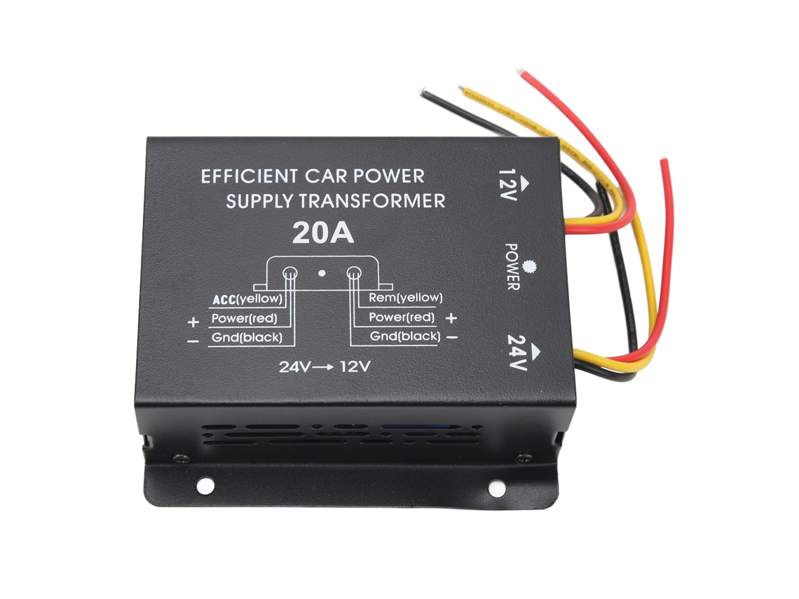 Adaptador Conversor De Energia Para Carro 20a 24v 12v Dc Walkie, Talkie, Monitor De Carro, Caminhão, Ônibus