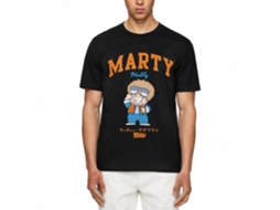 Rockinstone Back To The Future Movie Marty Cartoon Character Black Adult T-shirt Size:s
