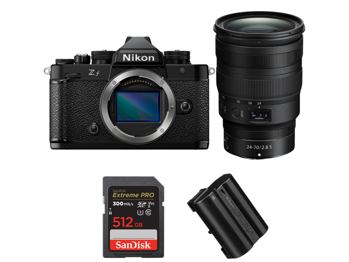 Zf + 24 70mm F/2.8 S + 1 Sandisk 512gb Uhs ii 300mb/s + 1 Nikon En el15c + Ebook “20 Dicas para Fotos Que Impressionam” NIKON
