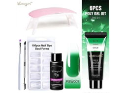 Kit de Unhas Gel Poly com Lâmpada Uv 6w, Rápido Ferramentas para Manicure GOKOCO