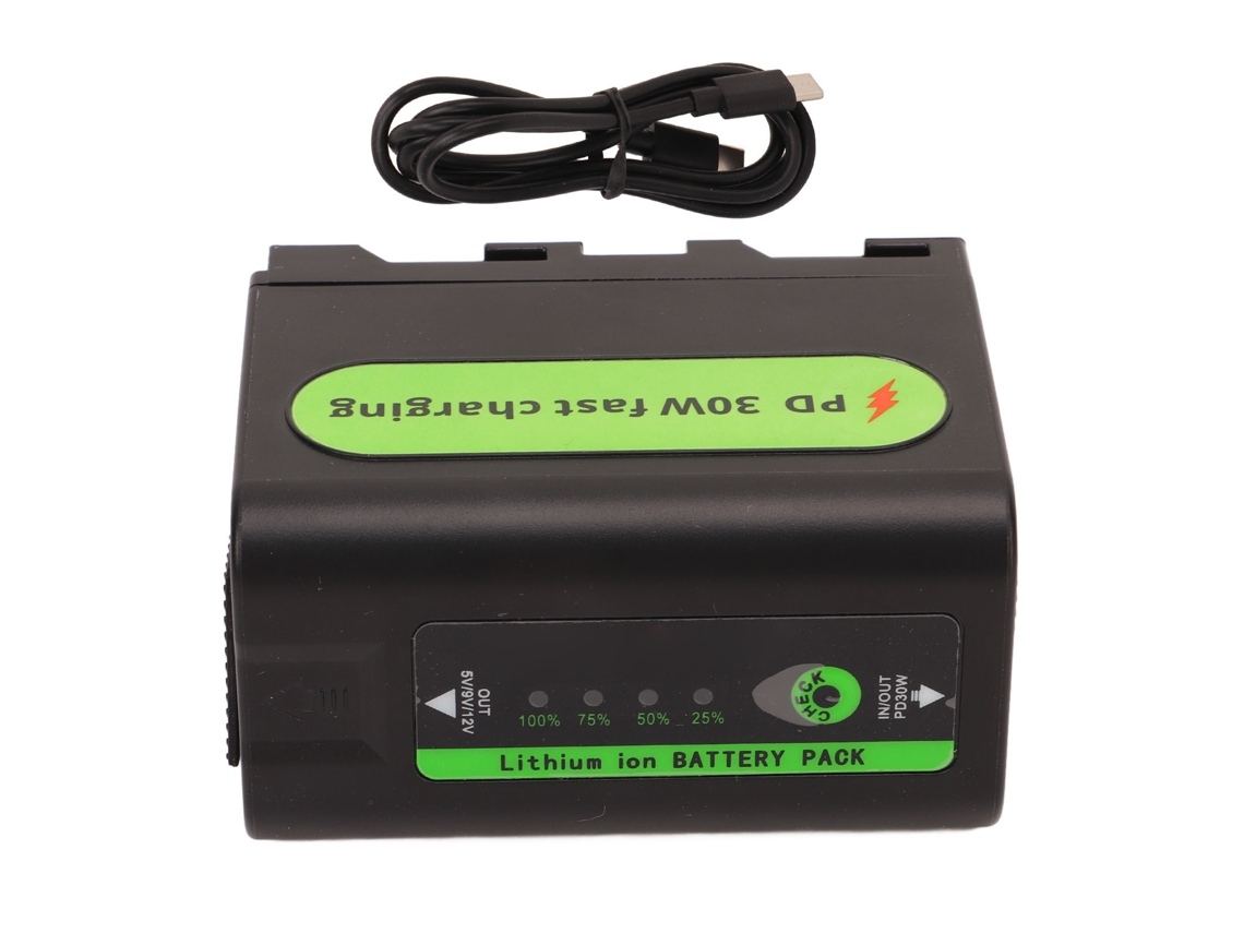 Bateria Para Câmera 5200 Mah Carga Rápida 30w Np F780pd Para Mc2500c 1500c Lanterna Monitor