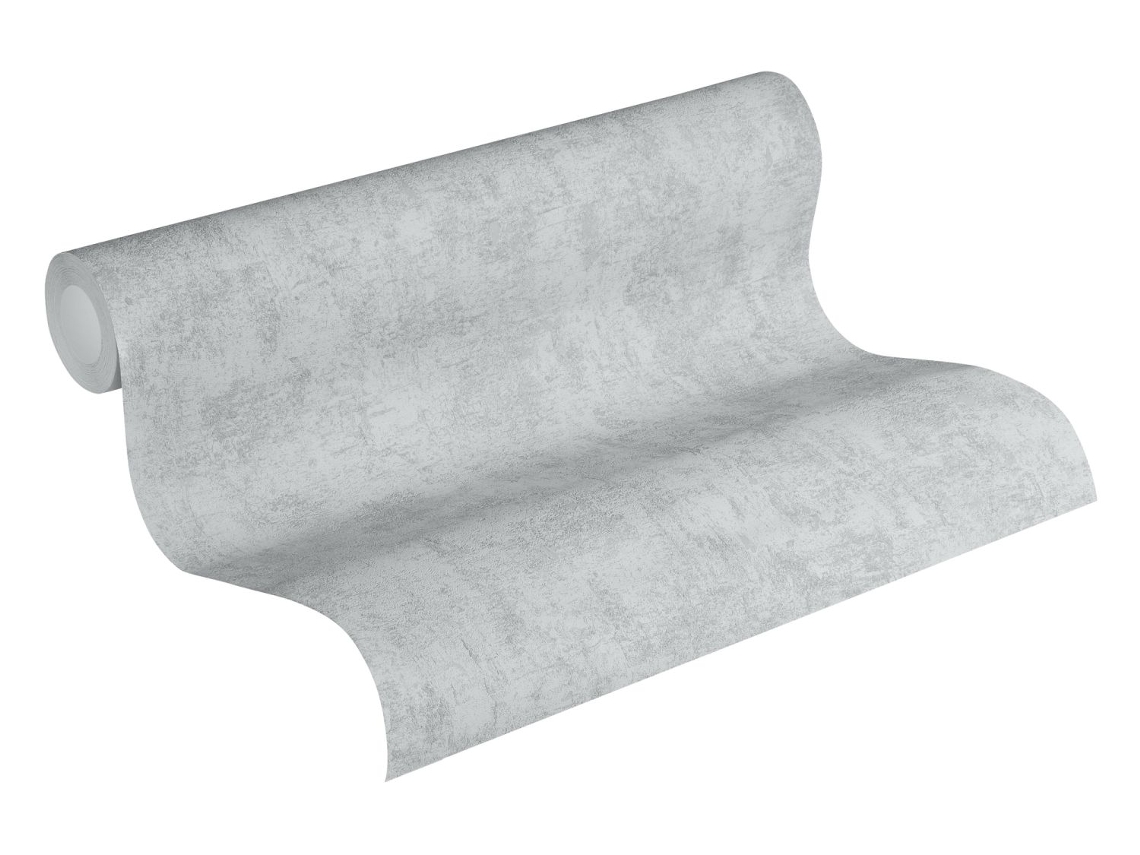 Papel de Parede A.S. CRÉATION (53 cm x 10,05 m - Tecido - Cinzento)