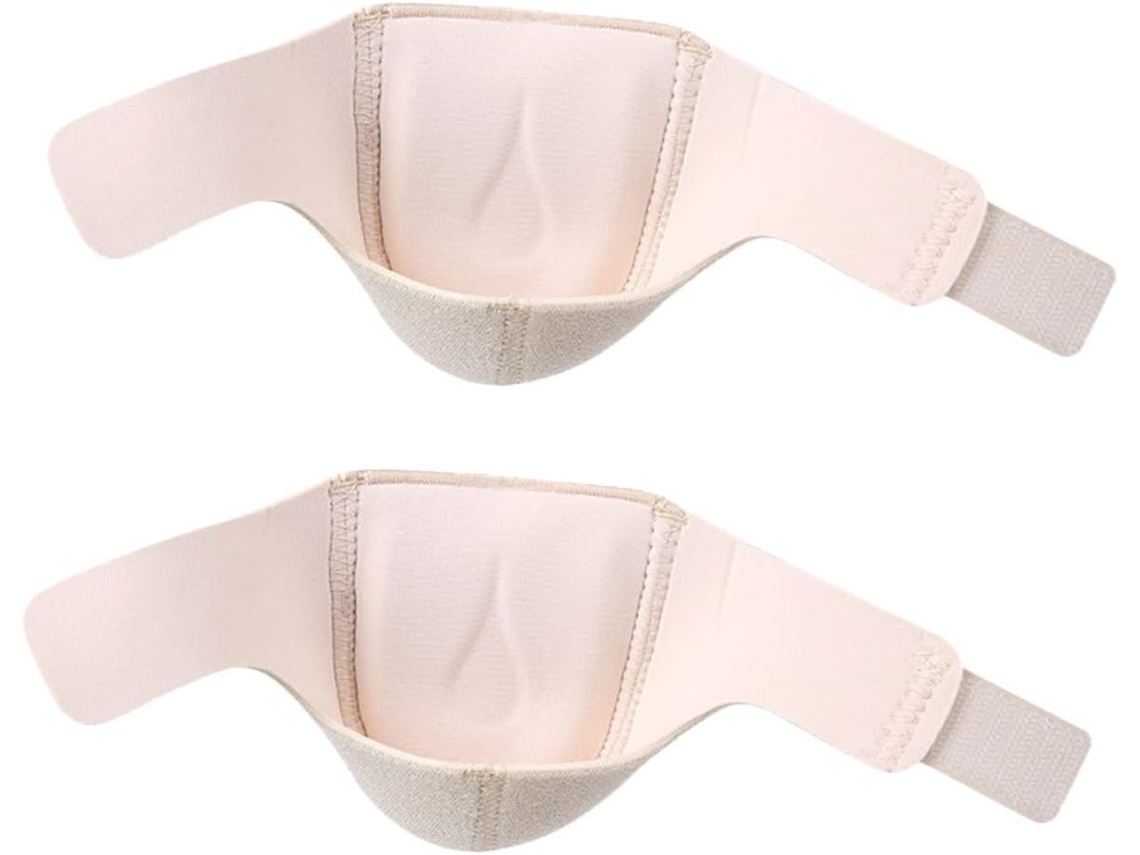 Protetor De Calcanhar Silicone Bege Packove, Almofada Antiderrapante E Que Absorve A Pressão Para Pés Rachados, Macia E