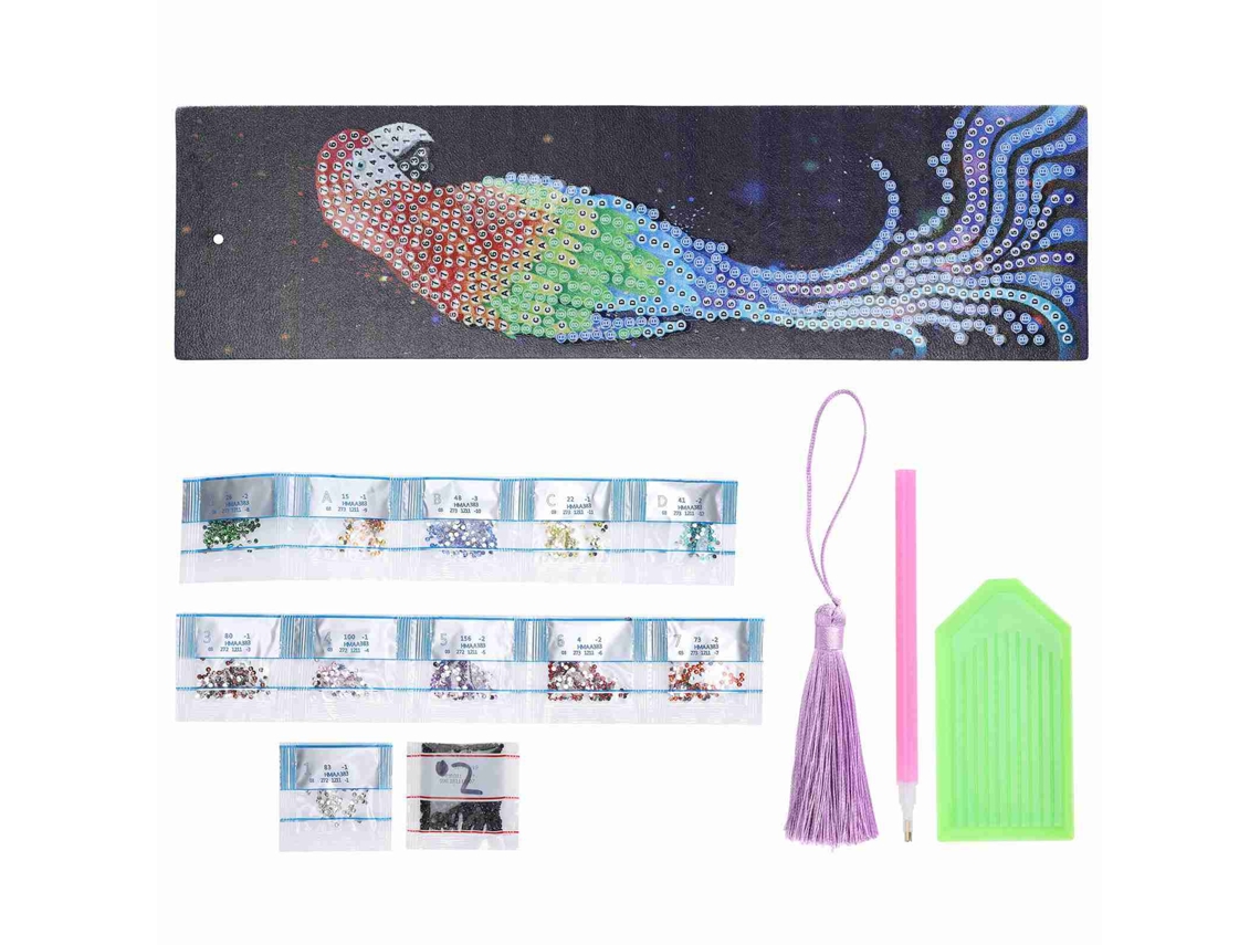 Marcador de Livro Pássaro Diy com Strass e Franja
