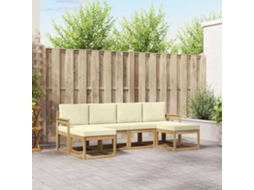 Vidaxl Conjunto De Sofás Para Exterior 6 Unid. Branco E Creme