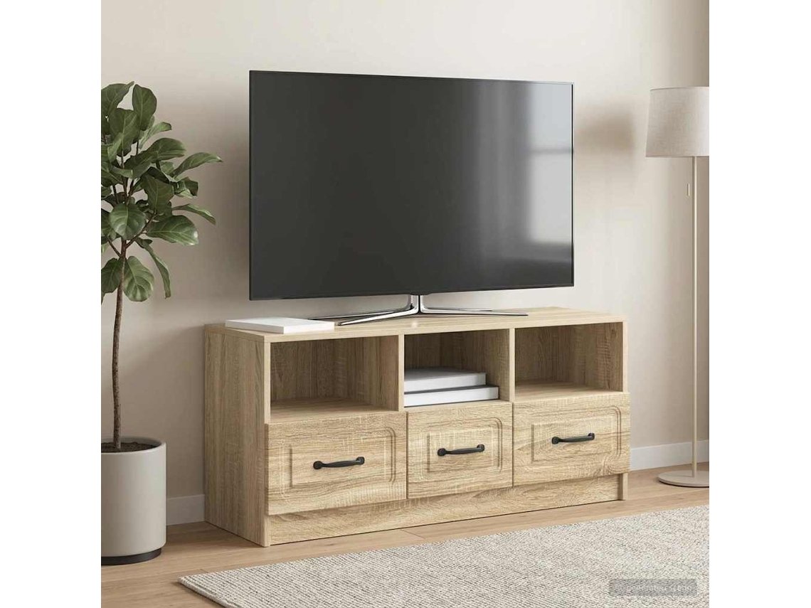 Vidaxl Gabinete para Tv com Gaveta Carvalho Sonoma 102 X 34,5 X 47 Cm