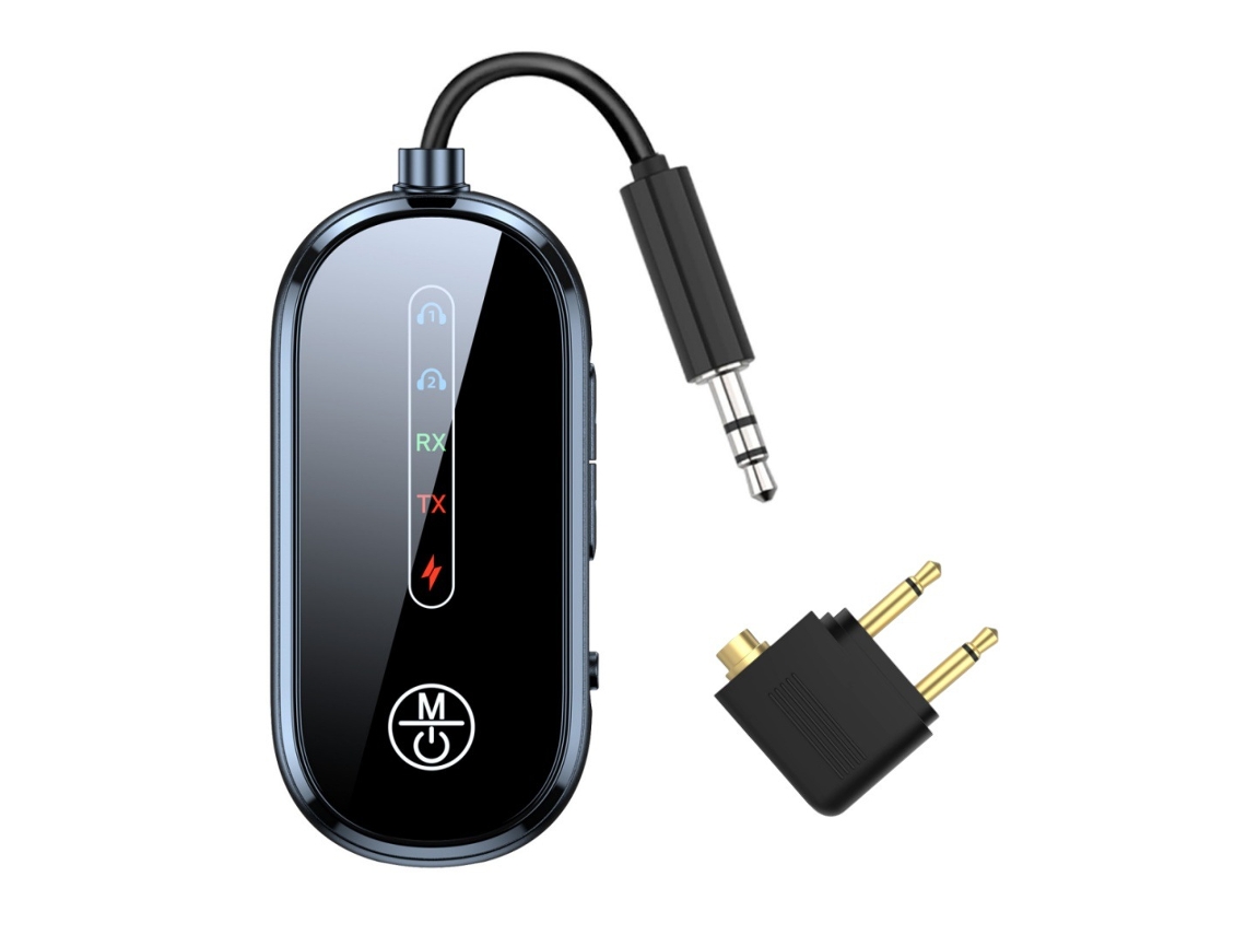 Adaptador transmissor Bluetooth ZYBLSSBB com ficha de áudio para auscultadores