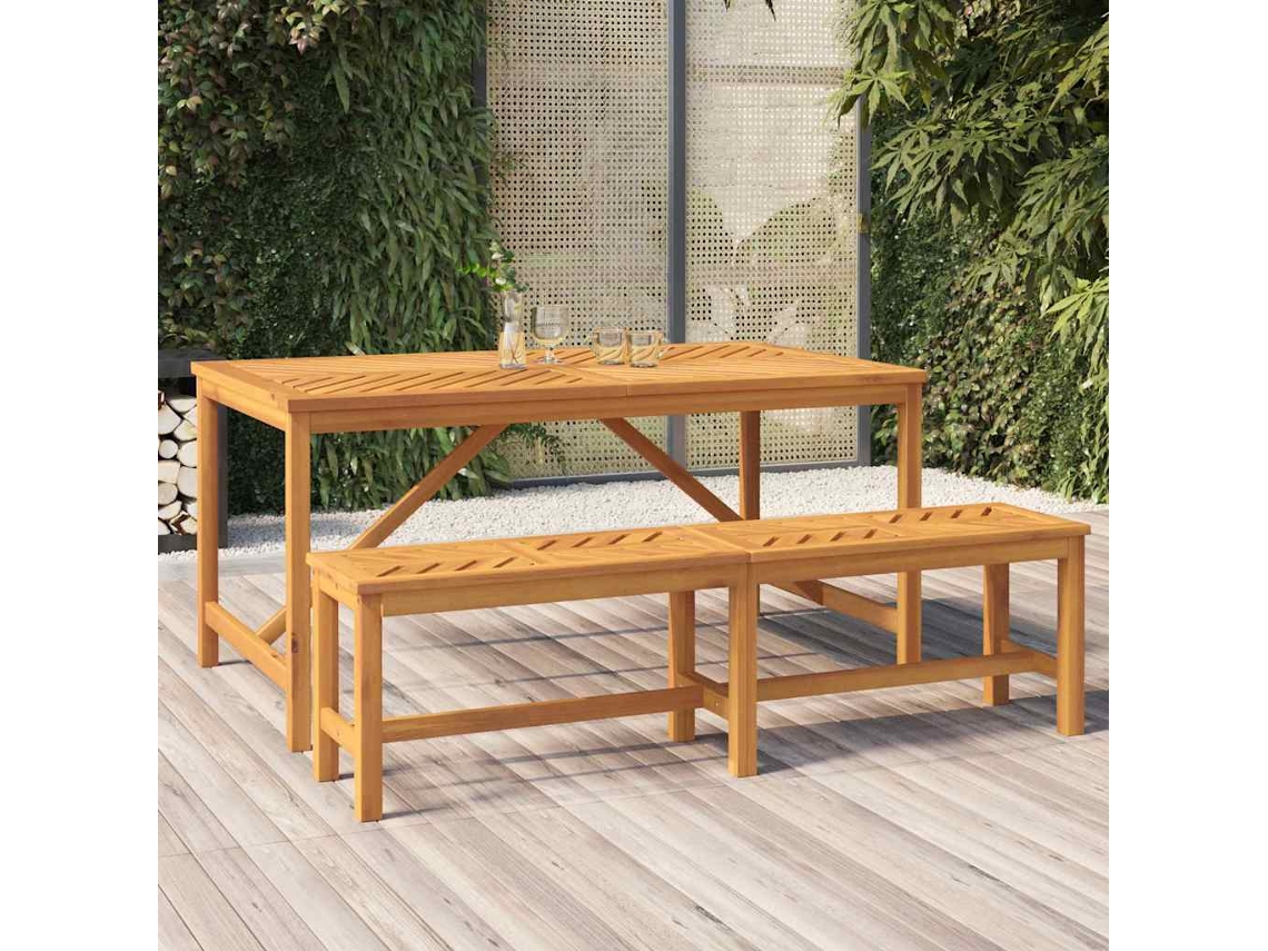 Vidaxl Mesa De Jantar Para Jardim 150x90x74cm Madeira De Acácia Maciça