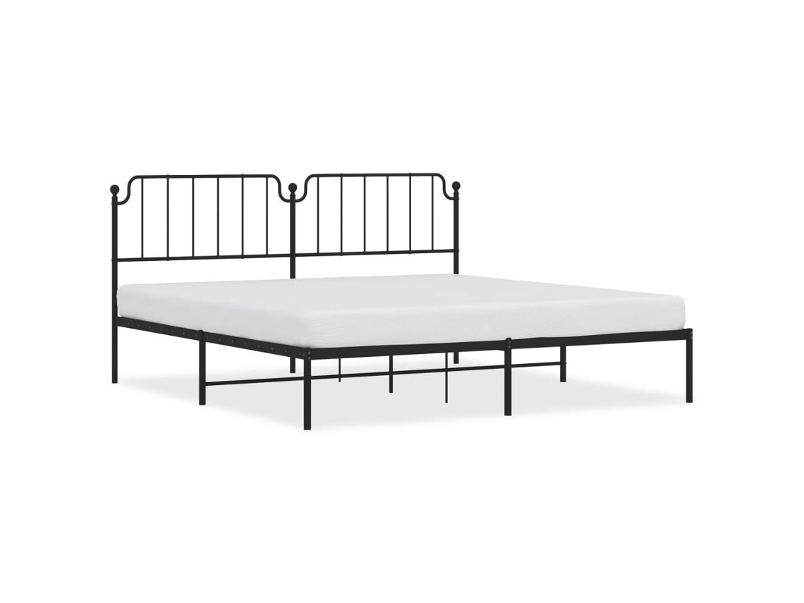 Bed Frame, Bed Frames Vidaxl Preto Aço (193 X 203 Cm)