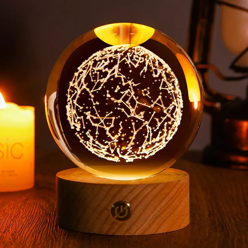 Bola de Cristal de 60mm com Gravação a Laser 3d MDUG (estilo 12 60mm)