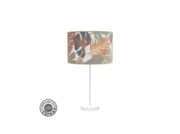 Candeeiro De Mesa Grande Etíope 1xe27 Branco/impresso 62,5x30x30 Cm Fabrilamp