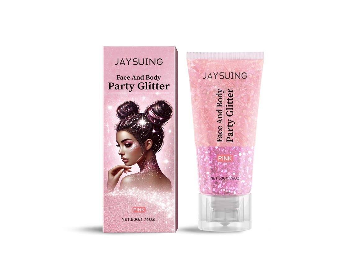 Gel Glitter Rosa Decoração Beleza